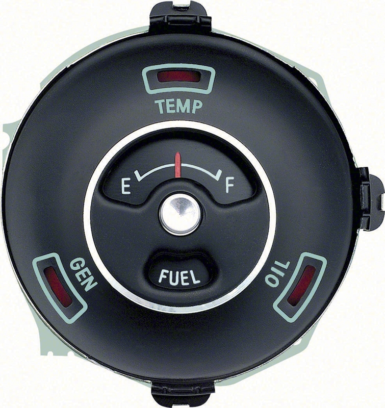 Dash Fuel Gauge with Warning Lights - 63-64 Chevy II Nova (Standard)