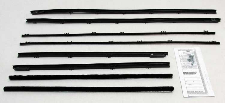 Front and Rear Door Beltline Window Felts - Inner & Outer - 65 Chevelle Coupe