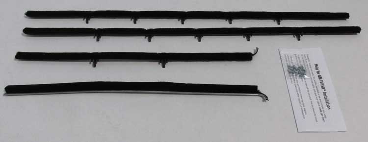 Front and Rear Door Beltline Window Felts - Outer - 66-67 Chevelle Coupe