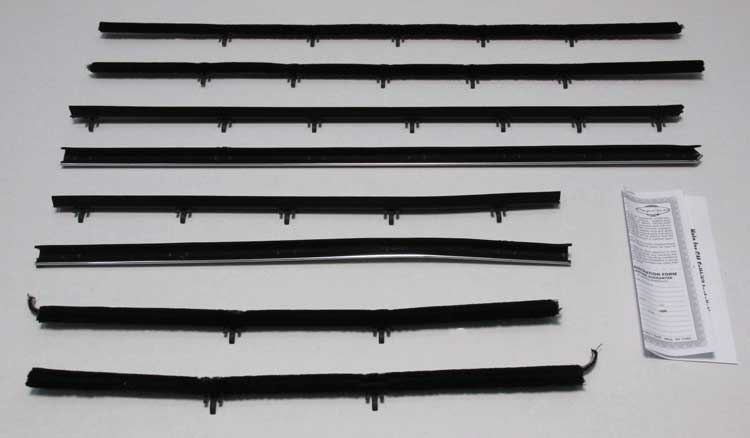 Front and Rear Door Beltline Window Felts - Inner & Outer - 66-67 Chevelle Coupe