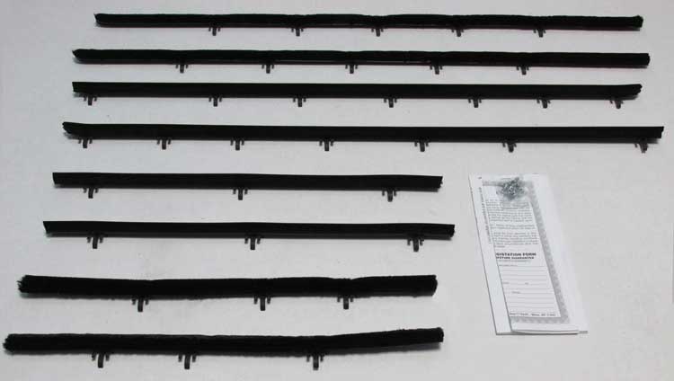Front and Rear Door Beltline Window Felts - Inner & Outer - 66-67 Chevelle Convertible