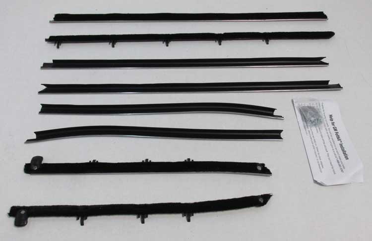 Front and Rear Door Beltline Window Felts - Inner & Outer - 68 Chevelle Convertible