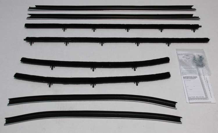 Front and Rear Door Beltline Window Felts - Inner & Outer - 68 Chevelle 2DR Sedan Post