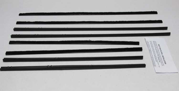 Front and Rear Door Beltline Window Felts - Inner & Outer - 62-65 Chevy II Nova 2DR Sedan (Post)
