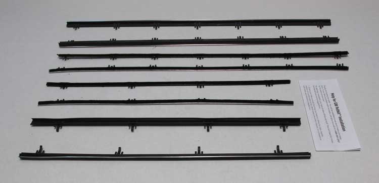 Front and Rear Door Beltline Window Felts - Inner & Outer - 66-67 Chevy II Nova 2DR Sedan Post