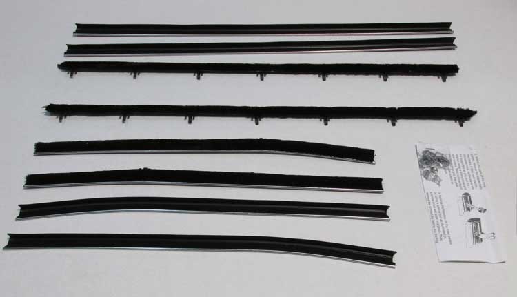 Front and Rear Door Beltline Window Felts - Inner & Outer - 68-72 Chevy II Nova 2DR