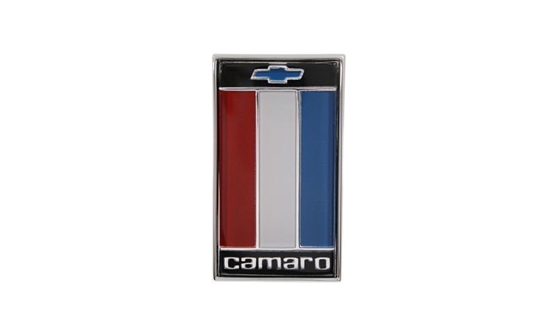 Trunk Emblem - "Camaro" with Bowtie Logo (Red) 75-77 Camaro