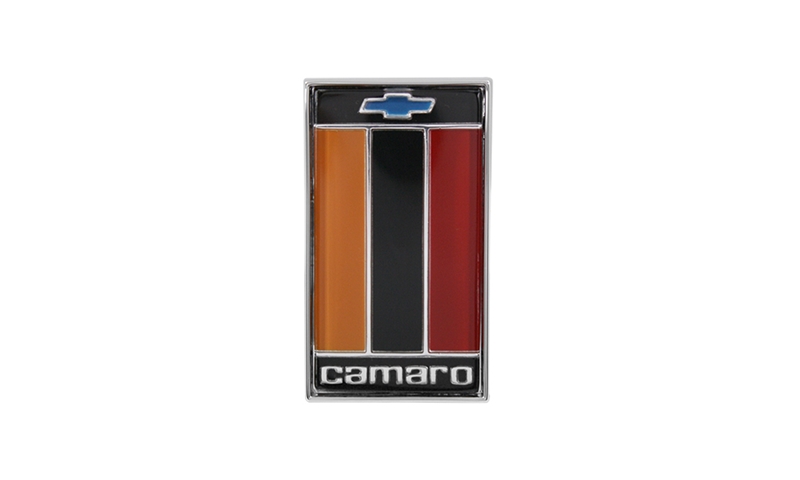 Trunk Emblem - Camaro with Bowtie Orange - 75-77 Camaro