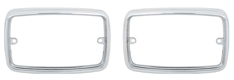 Park Lamp Bezels - LH/RH Pair - 70-72 Valiant; 71-72 Scamp; 70-72 Duster (except Sharktooth grill)