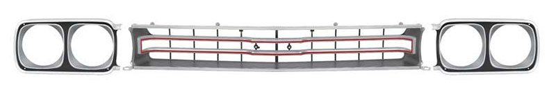 Grille Assembly w Headlamp Bezels - 69 Plymouth GTX Sport Satellite