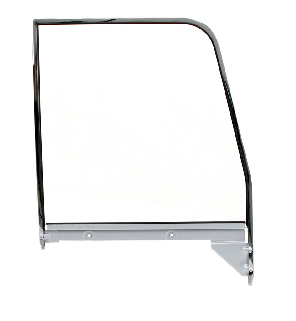 Door Glass Assembly w/ Chrome Trim - Clear - RH - 55-59 Chevy GMC Truck ('55 2nd Series)