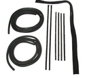 Front Door Seal Kit - 10pcs - Channels/Div Bars/Felts/Door Seals - 67-72 Chevy GMC C/K Pickup (w/ Chrome Bead Felts)