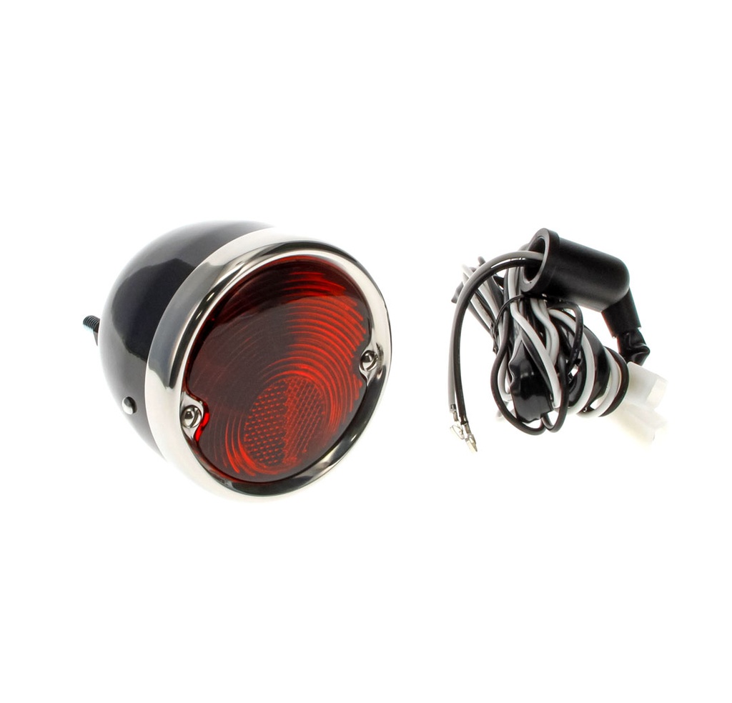 Tail Lamp Assembly - Black Housing - LH or RH - 55-59 Chevy GMC C/K Stepside Pickup