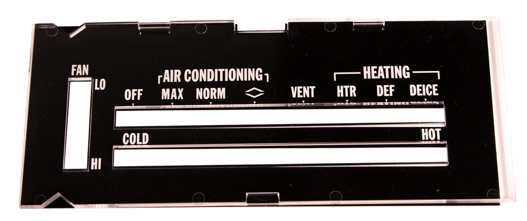 Heater Control Lens with A/C - 70-72 Camaro