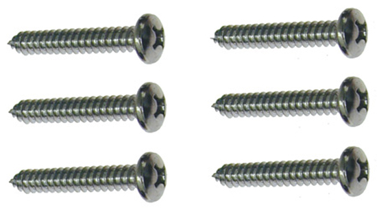 Armrest Base Screws (6pcs) - 68-72 Chevy II Nova Chevelle El Camino; 68-69 Camaro Firebird (Standard Interior)