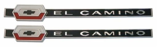 [T-4815] Bedside Emblems - "El Camino" with Bowtie Logo - LH/RH Pair - 64 El Camino