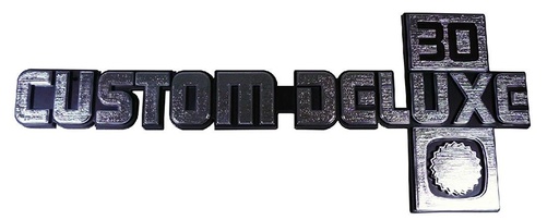 [T-9913] Fender Emblems - "Custom Deluxe 30" - LH/RH Pair - 81-87 Chevy C/K Pickup