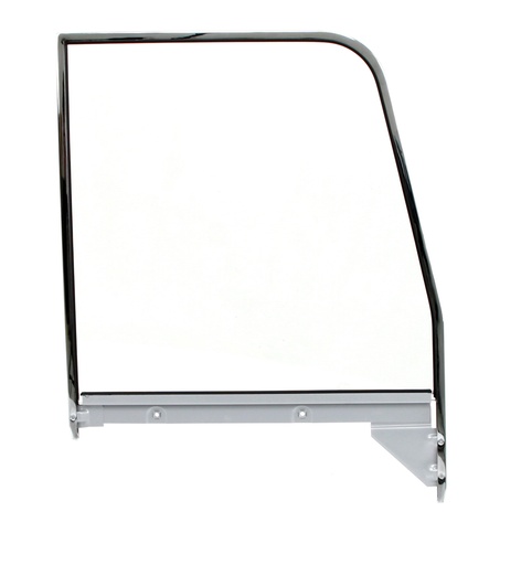 [X550-4055-1R] Door Glass Assembly w/ Chrome Trim - Clear - RH - 55-59 Chevy GMC Truck ('55 2nd Series)