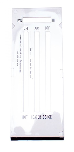 [R-496] Heater Control Lens with A/C - White - 69 Camaro; 69-74 Nova