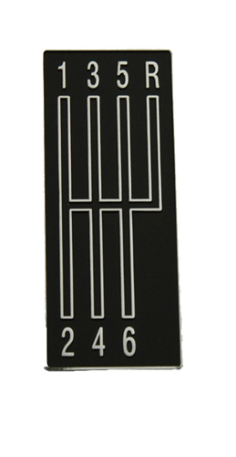 [W-028] Console Shift Plate Emblem - 6 Speed with Adhesive Back - 68-69 Camaro