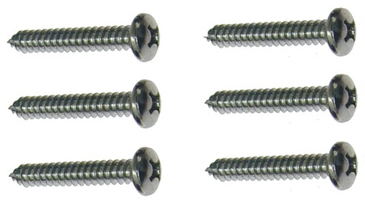 [W-404] Armrest Base Screws (6pcs) - 68-72 Chevy II Nova Chevelle El Camino; 68-69 Camaro Firebird (Standard Interior)