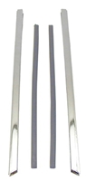 [W-499] Quarter Window Vertical Moldings with Attachment Strip - LH/RH Pair - 68-72 GM A-Body (Coupe & Convertible)