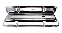 [W-542] Valve Covers - Chrome - LH/RH Pair - 68 Camaro SS -350 & Z/28 Chevy II Nova Chevelle El Camino Fullsize Chevy Car Corvette