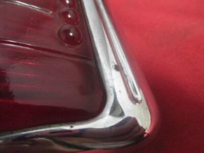 1942 42 Plymouth Coupe Glass Tail Light Lense & Bezel Good Used CB 9570