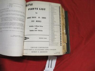 1959 Truck Dealership MOPAR Parts Book Dodge Chrysler Plymouth
