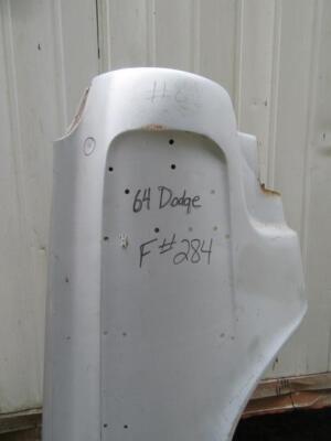 1964 Dodge Passenger's Side Fender F # 284 Mopar Used B-Body
