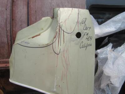 1968 Dodge Dart Driver's Side Original Fender F# 409 Mopar - Used (California)