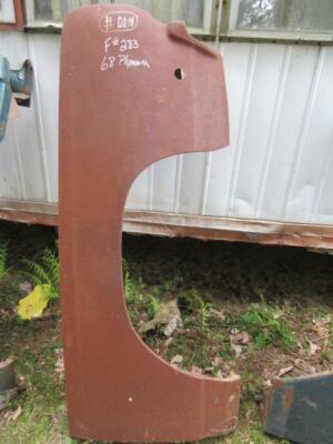 1968 Plymouth Passenger's Side Fender F # 283 Mopar Used B-Body
