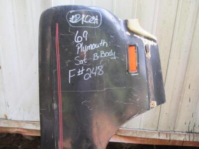 1969 Plymouth Satellite Passenger's Side Fender F # 248 Mopar B-Body Used