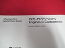 1971-79 Imports Engines & Carburetors Service Manual MOPAR Arrow Colt Champ