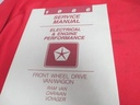 1986 Service Manual Front Wheel Drive Van Wagon Ram Van Caravan Voyager