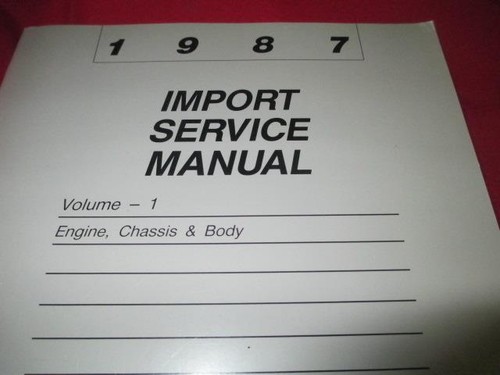 1987 87 Service Manual Colt Volume 1 & 2 Engine Chassis Electrical