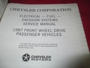 1987 87 Service Manual Front Wheel Drive Car Electrical Fuel & Emissions