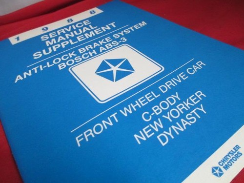 1988 Service Manual Anti-Lock Brake System Bosch ABS-3 C Body New Yorker Dynasty