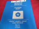 1988 Service Manual Chassis Body Front Wheel Drive Van Wagon Ram Van Caravan