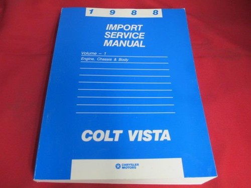1988 Service Manual Colt Vista Volume 1 Engine Chassis Body