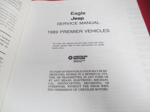 1989 Service Manual Premier Eagle Jeep