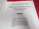 1990 Service Manual Front Wheel Drive Van Wagon Ram Van Caravan Voyager