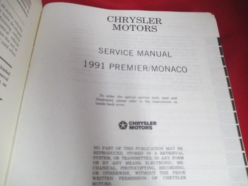 1991 Service Manual Premier Monaco