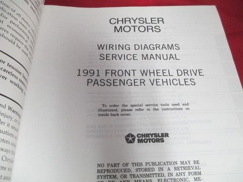 1991 Service Manual Wiring Diagram Front Wheel Drive Car