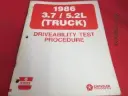 1986 3.7L 5.2L Truck Driveability Test Procedure Manual
