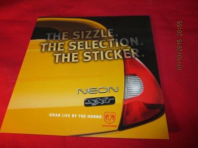 2002 Dodge SXT Dealership Pamphlet Neon Stratus Intrepid MOPAR