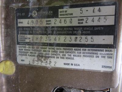 Used 1970-76 Plymouth Duster Driver's Side 2 Door Hardtop Door DR# 144 Mopar