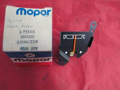Ammeter Gauge Fits 76 77 Volare Roadrunner Aspen R/T NOS MOPAR 3593231