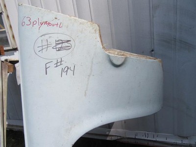 Used 1963 Plymouth Driver's Side Fender F # 194 Mopar B-Body
