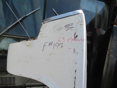 Used 1963 Plymouth Driver's Side Fender F # 197 Mopar B-Body